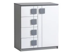 Kommode Elmenou 102 (Hvid + Antracit)