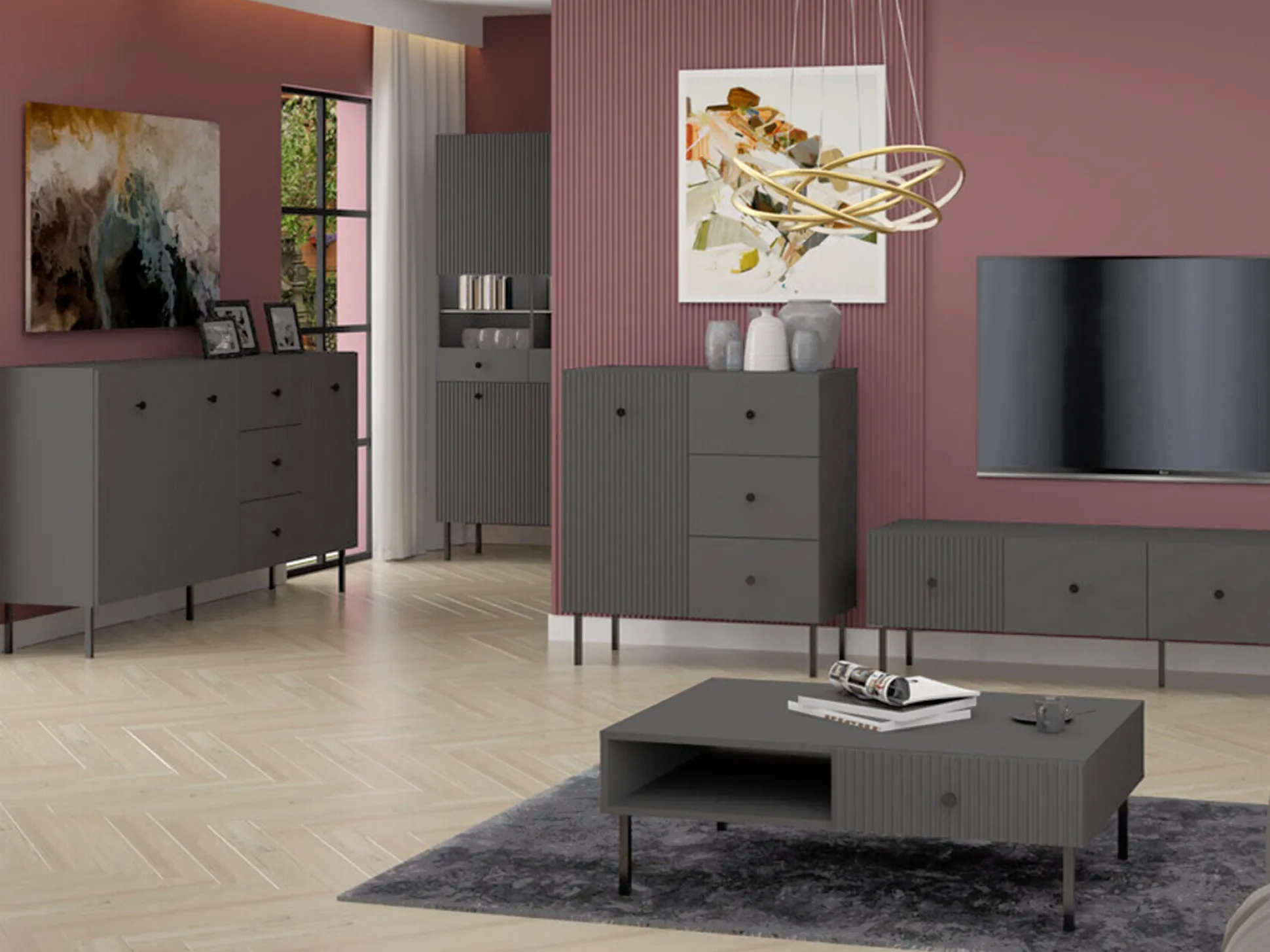 Kommode Etliva 102 (Antracit)