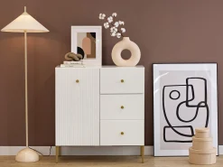 Kommode Etliva 100 (Hvid + Gylden)