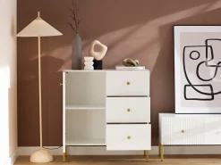 Kommode Etliva 100 (Hvid + Gylden)