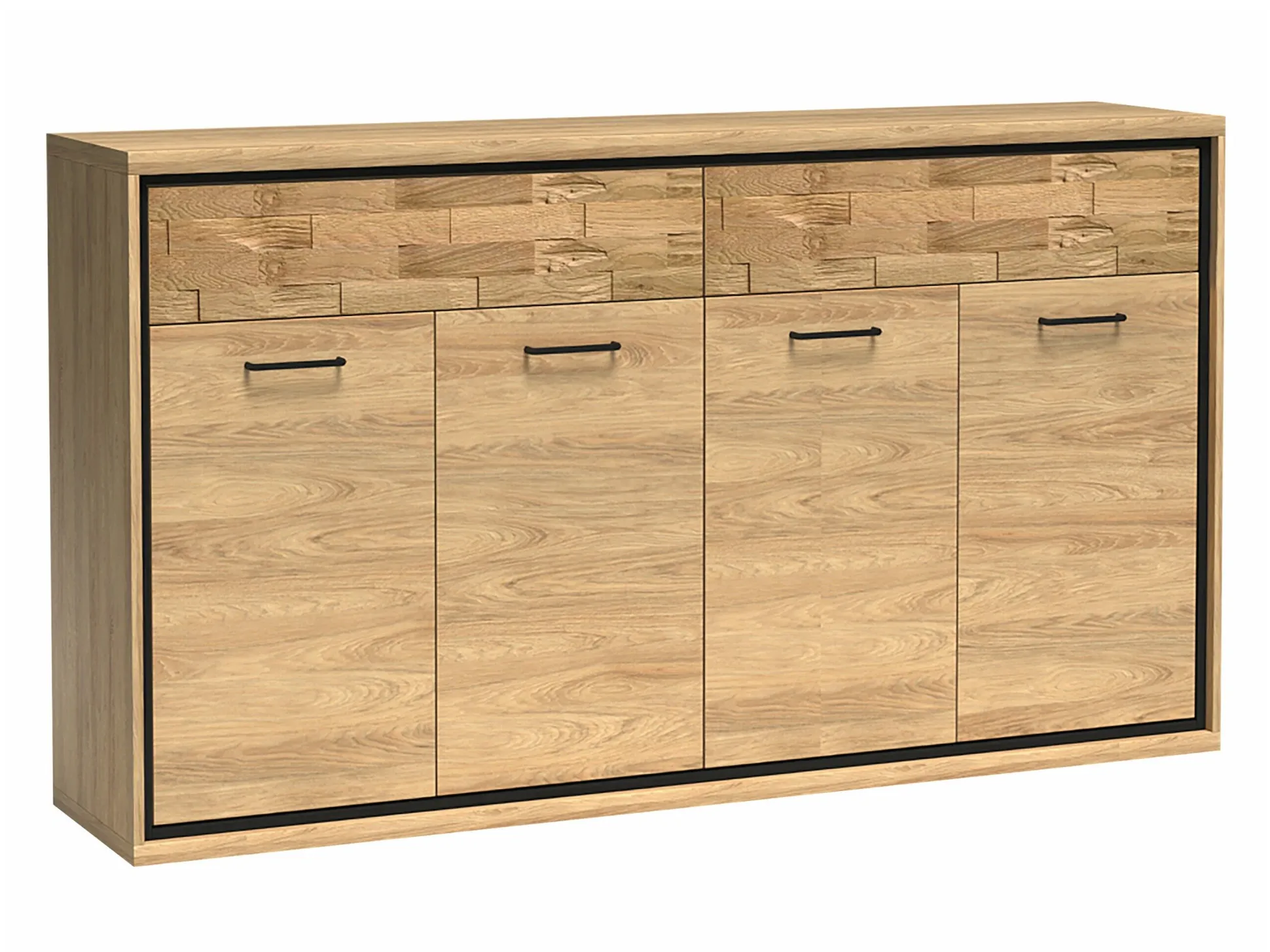 Kommode Etrmoni 105 (Lyst træ + Egetræ)