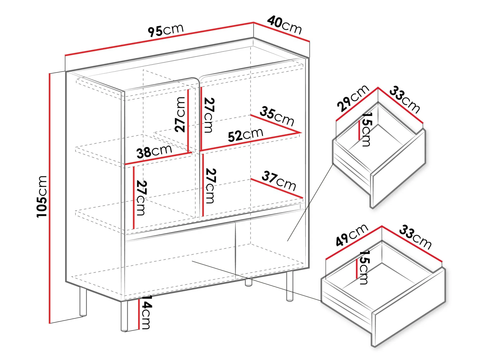 Kommode Fiosono 108 (Eukalyptus + Egetræ)