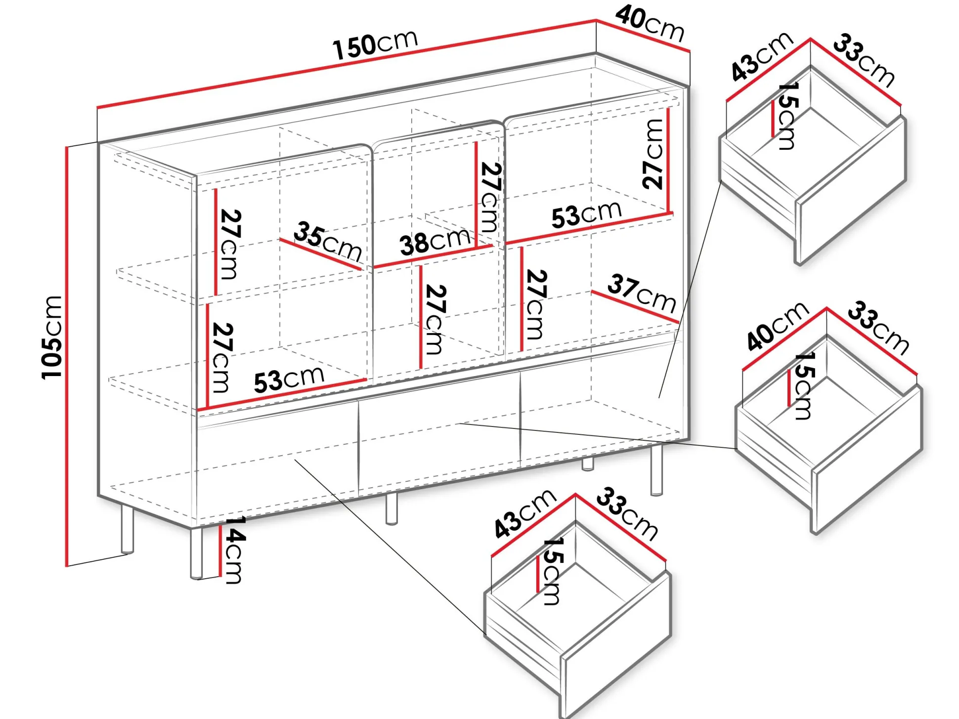 Kommode Fiosono 106 (Eukalyptus + Egetræ)