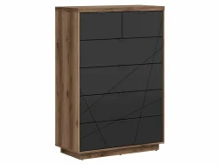 Kommode Fivale 119 (Mørk Delano eg + Mat sort)