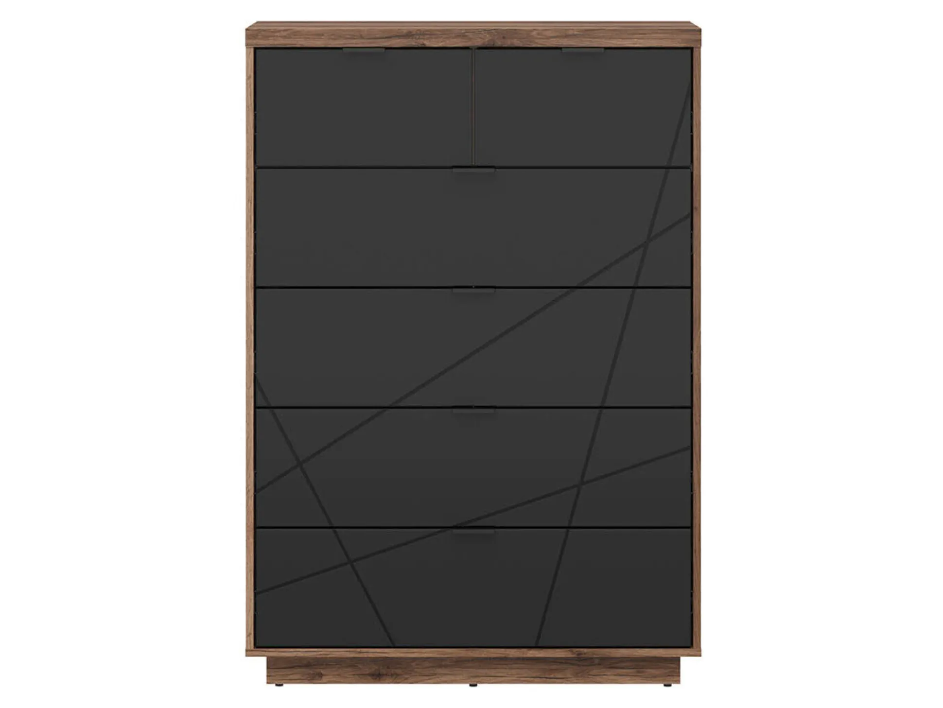 Kommode Fivale 119 (Mørk Delano eg + Mat sort)