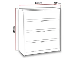 Kommode Fivelbo 102 (Kloster eg + Blank sort)
