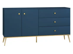 Kommode Flonovu 102 (Mørkeblå + Gylden)