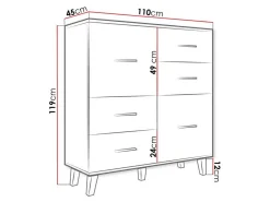 Kommode Larfloi 104 (Wotan eg + Sort)