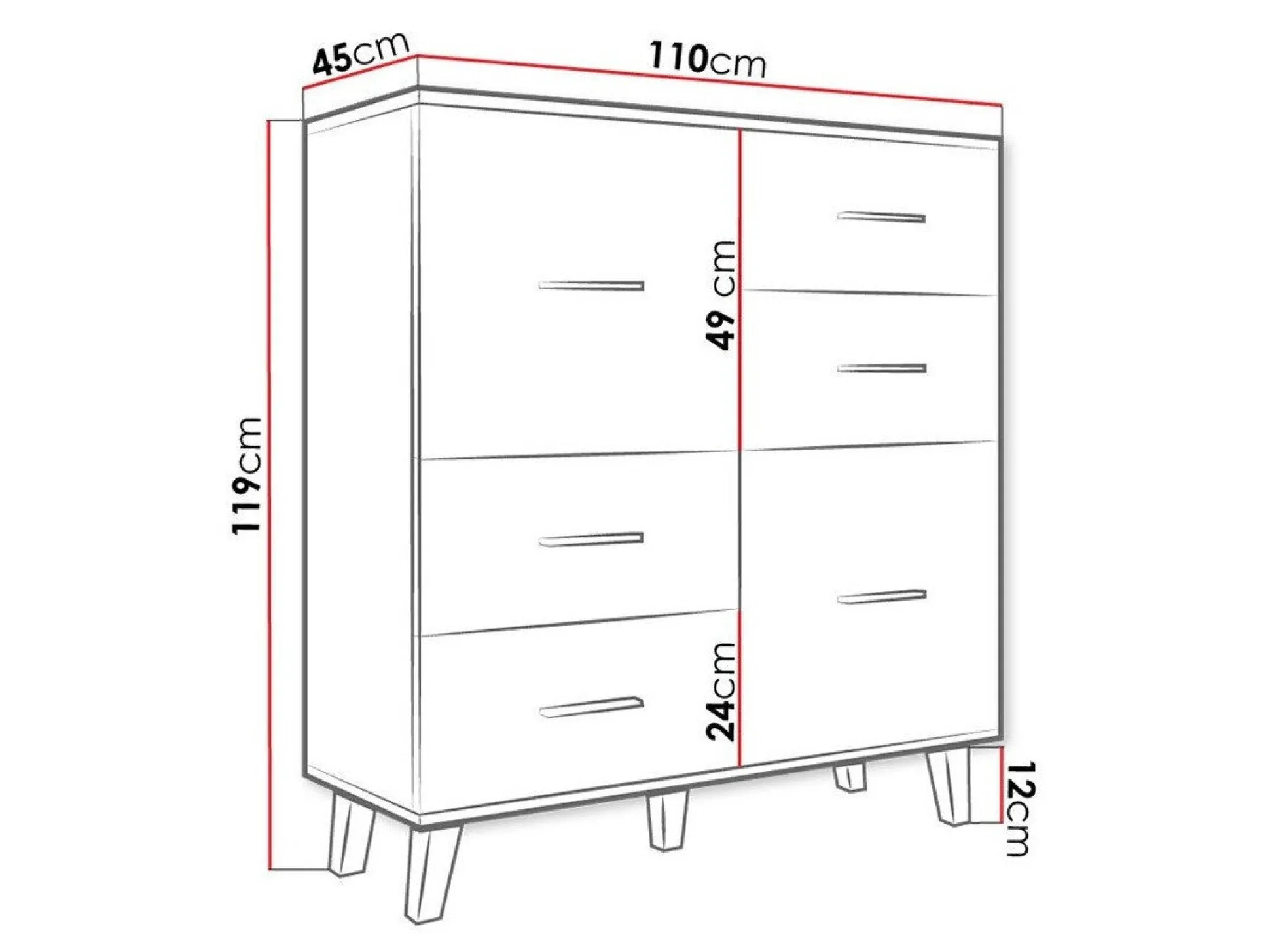 Kommode Larfloi 104 (Wotan eg + Sort)