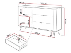 Kommode Lectum (Beige)