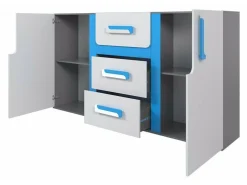 Kommode Levtala 107 (Antracit + Hvid + Lyserød)