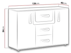 Kommode Levtala 107 (Antracit + Hvid + Lyserød)