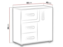 Kommode Levtala 108 (Antracit + Hvid)