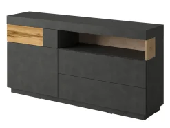 Kommode Livlore 107 (Matera grå + Wotan eg)