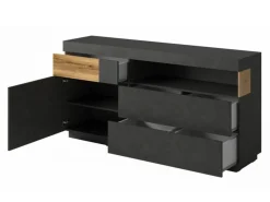 Kommode Livlore 107 (Matera grå + Wotan eg)