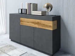 Kommode Livlore 105 (Matera grå + Wotan eg)