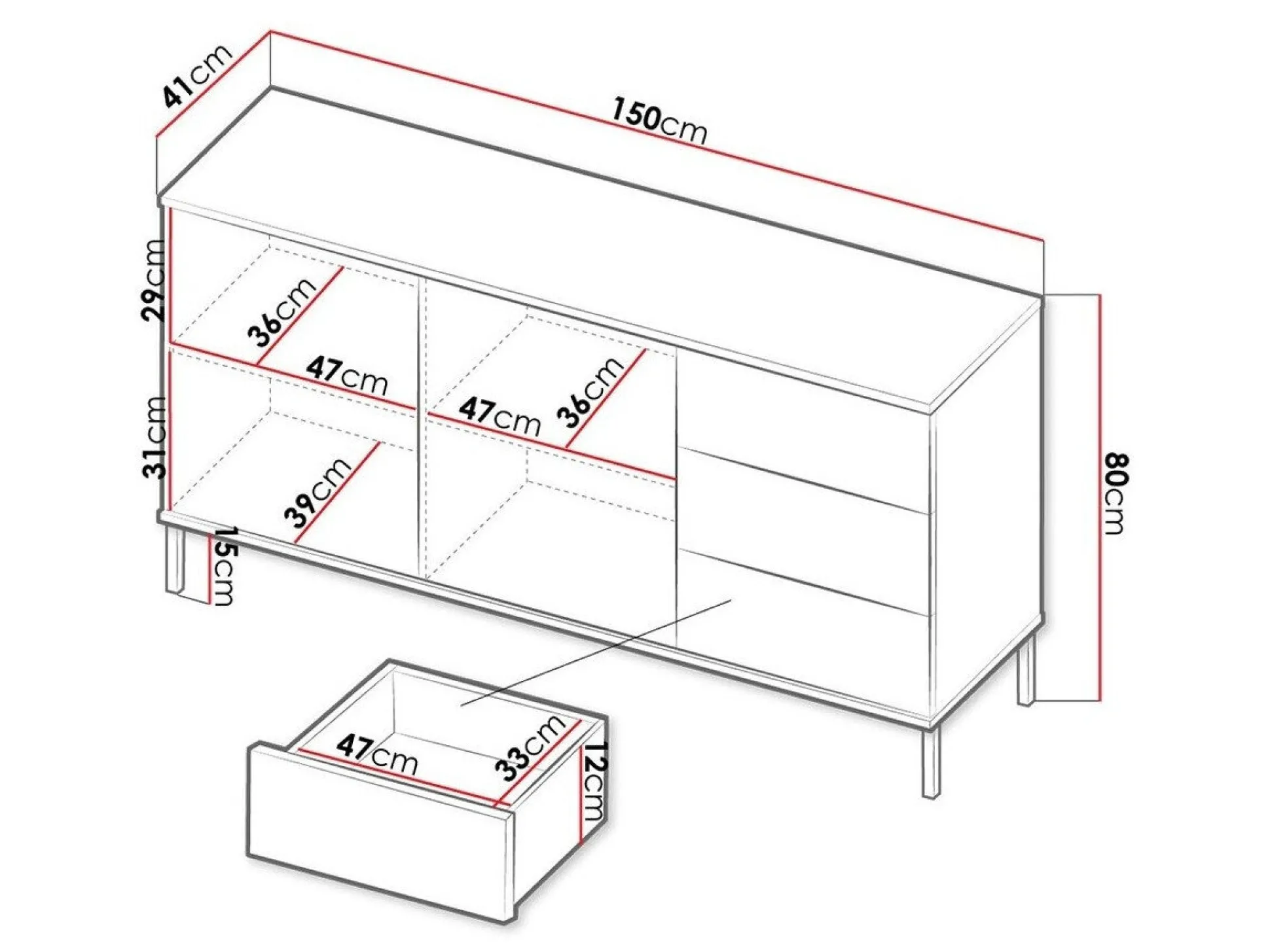 Kommode Lomsore 104 (Hvid)