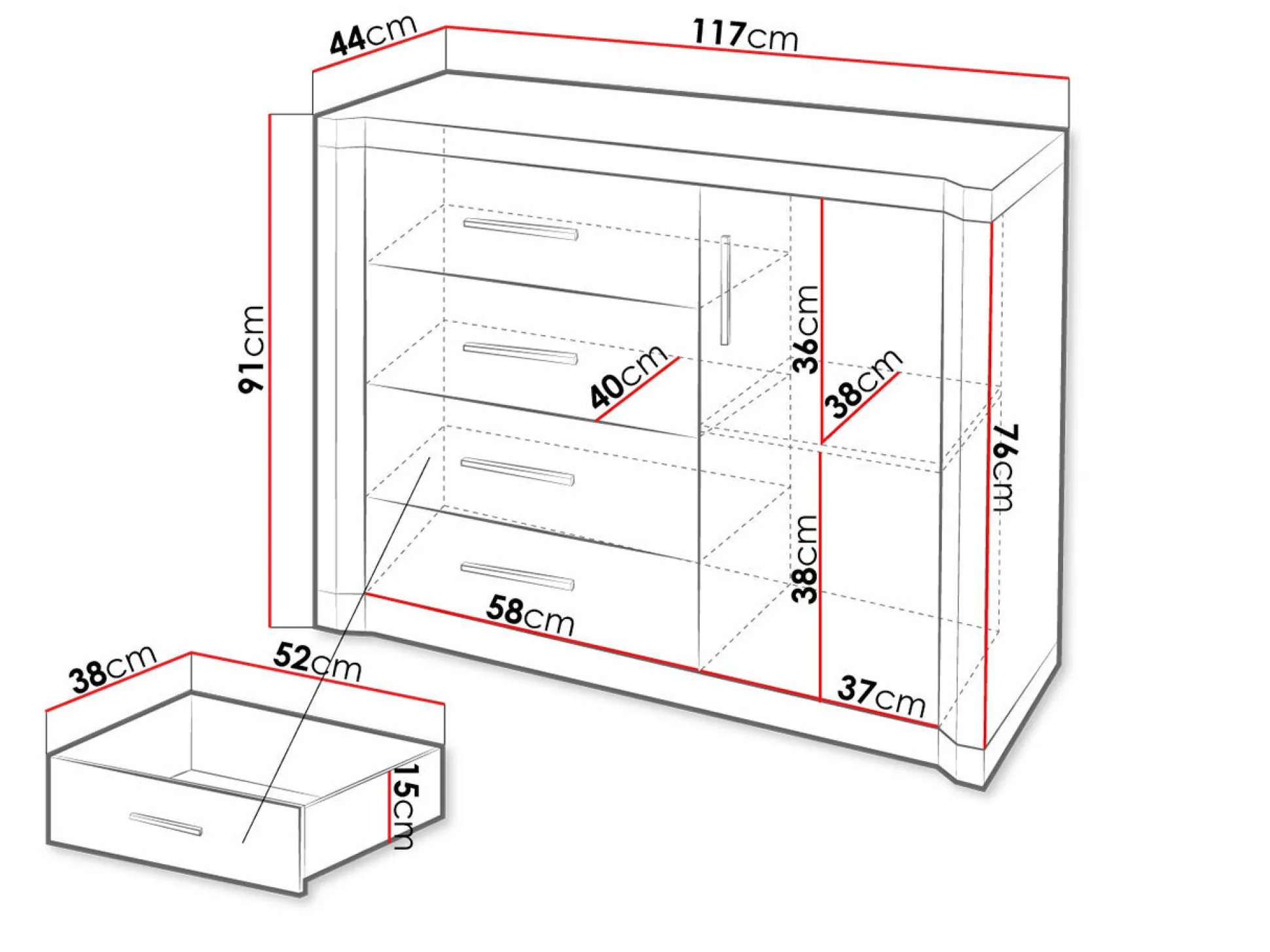 Kommode Lorelie 102 (Trøffel egetræ)