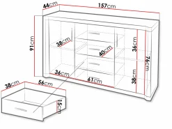 Kommode Lorelie 100 (Trøffel egetræ)