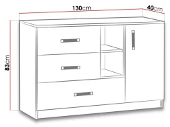 Kommode Lorlare 107 (Hvid + Grå)