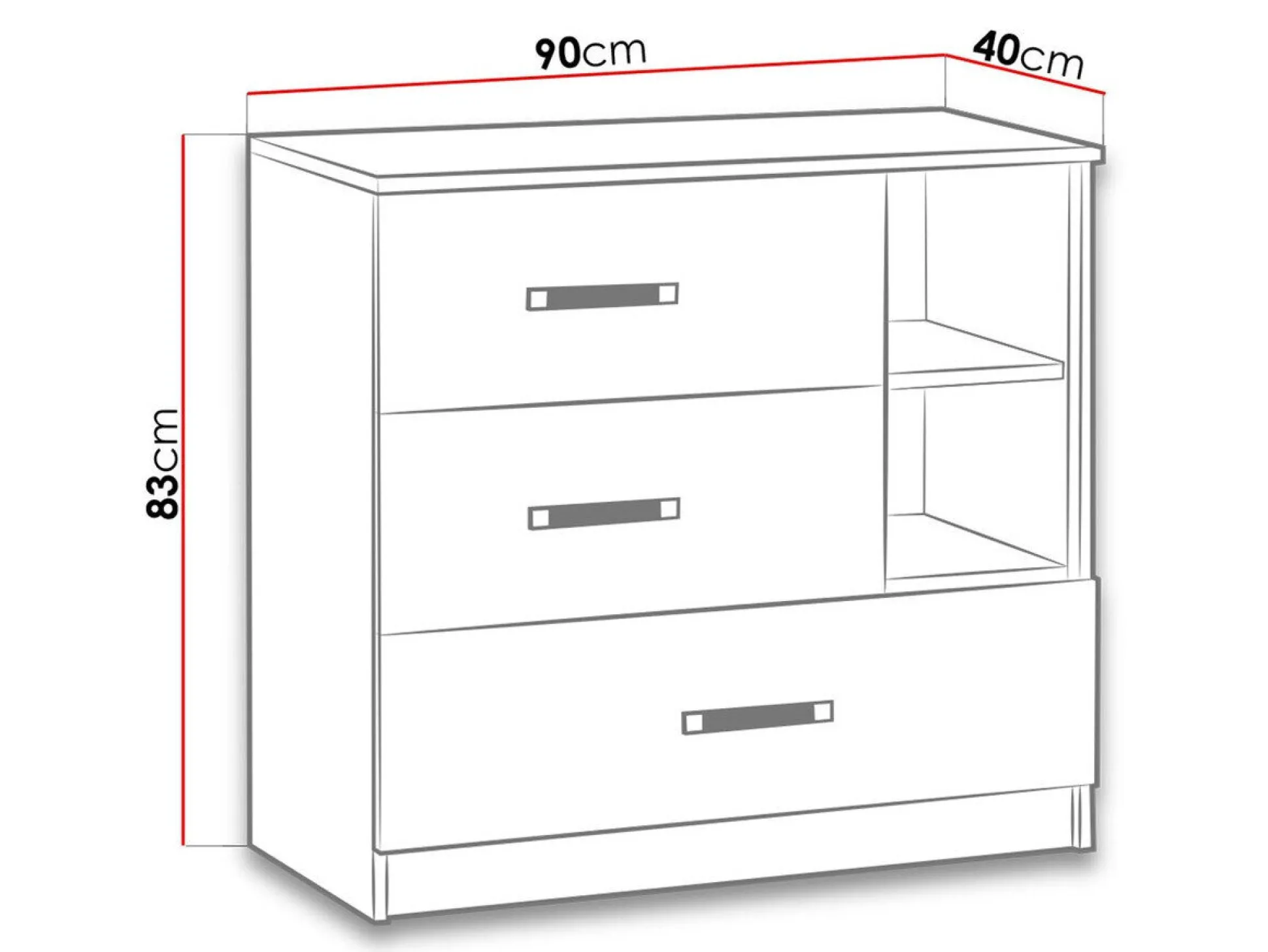 Kommode Lorlare 108 (Hvid + Turkis)