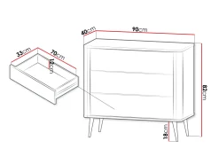 Kommode Lufela 110 (Kashmir + Valnød)