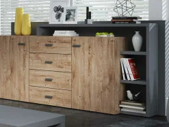 Kommode Lutiva 106 (Antracit + Ribbeck egetræ)