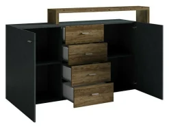 Kommode Lutiva 106 (Antracit + Ribbeck egetræ)