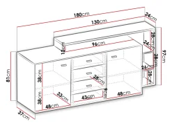Kommode Lutiva 106 (Antracit + Ribbeck egetræ)