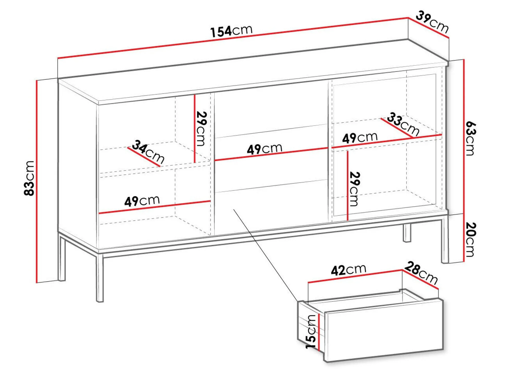 Kommode Manal (Sort + Wotan eg)