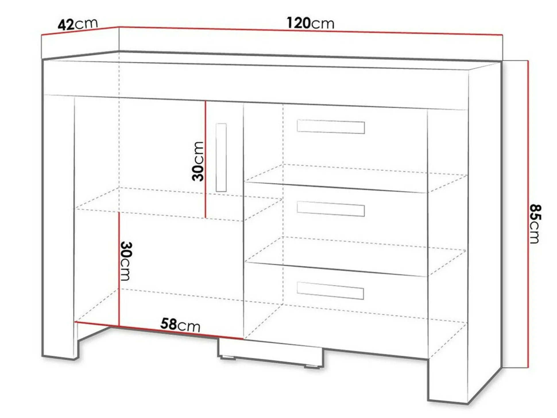 Kommode Melfeli 108 (Sonoma eg)
