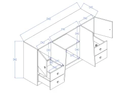 Kommode Mirelbu 105 (Artisan eg + Glansfuld hvid)