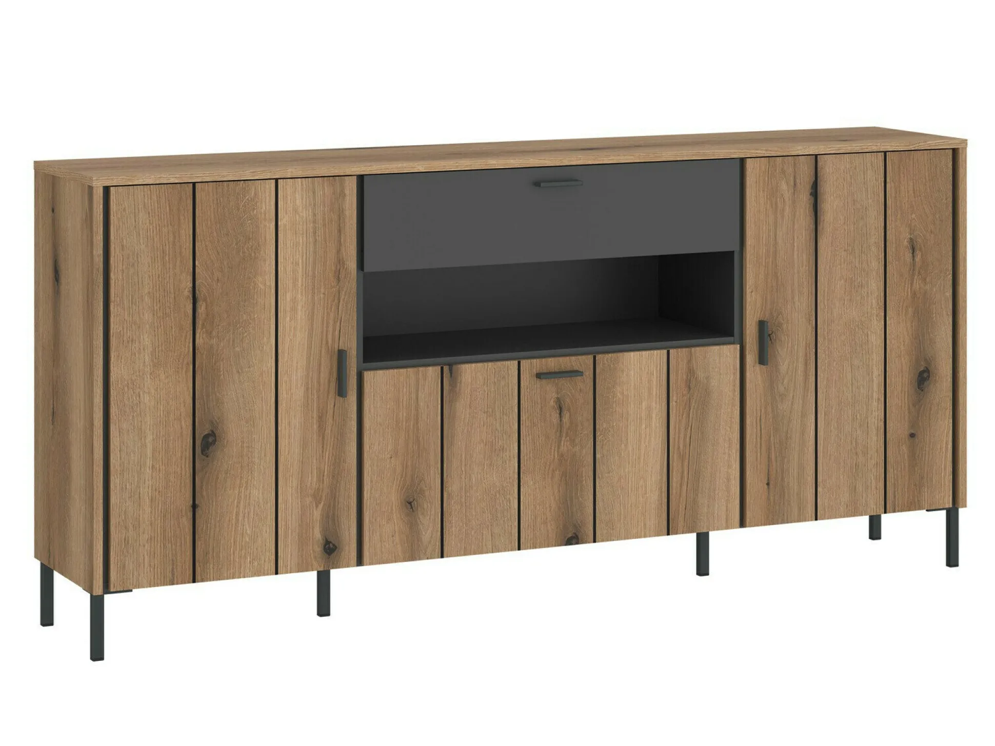 Kommode Morelmi 105 (Antracit + Egetræ)