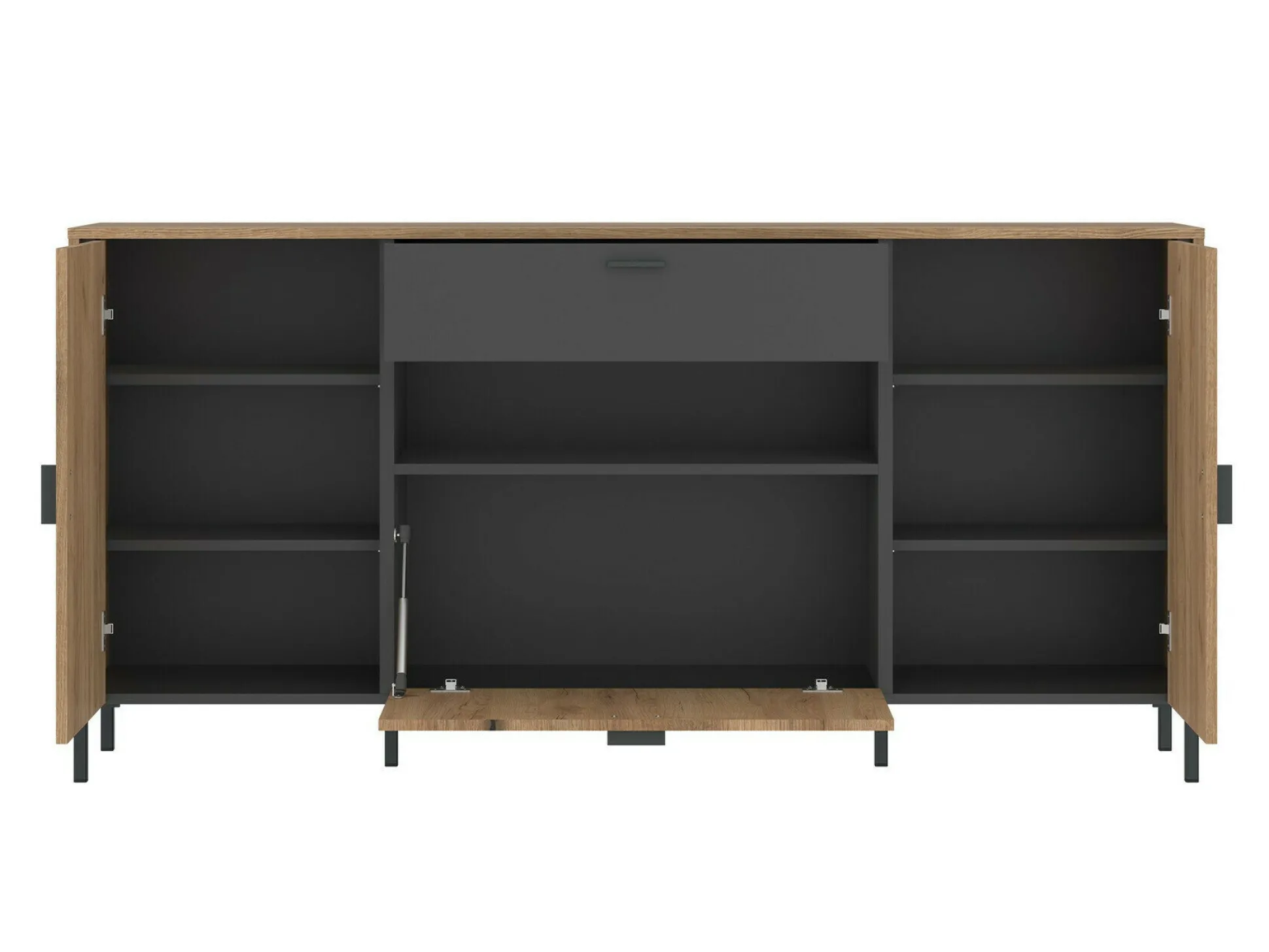 Kommode Morelmi 105 (Antracit + Egetræ)