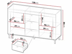 Kommode Mormavu 103 (Mat hvid)