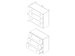 Kommode Murrieta 109 (Hvid + Blank sort)