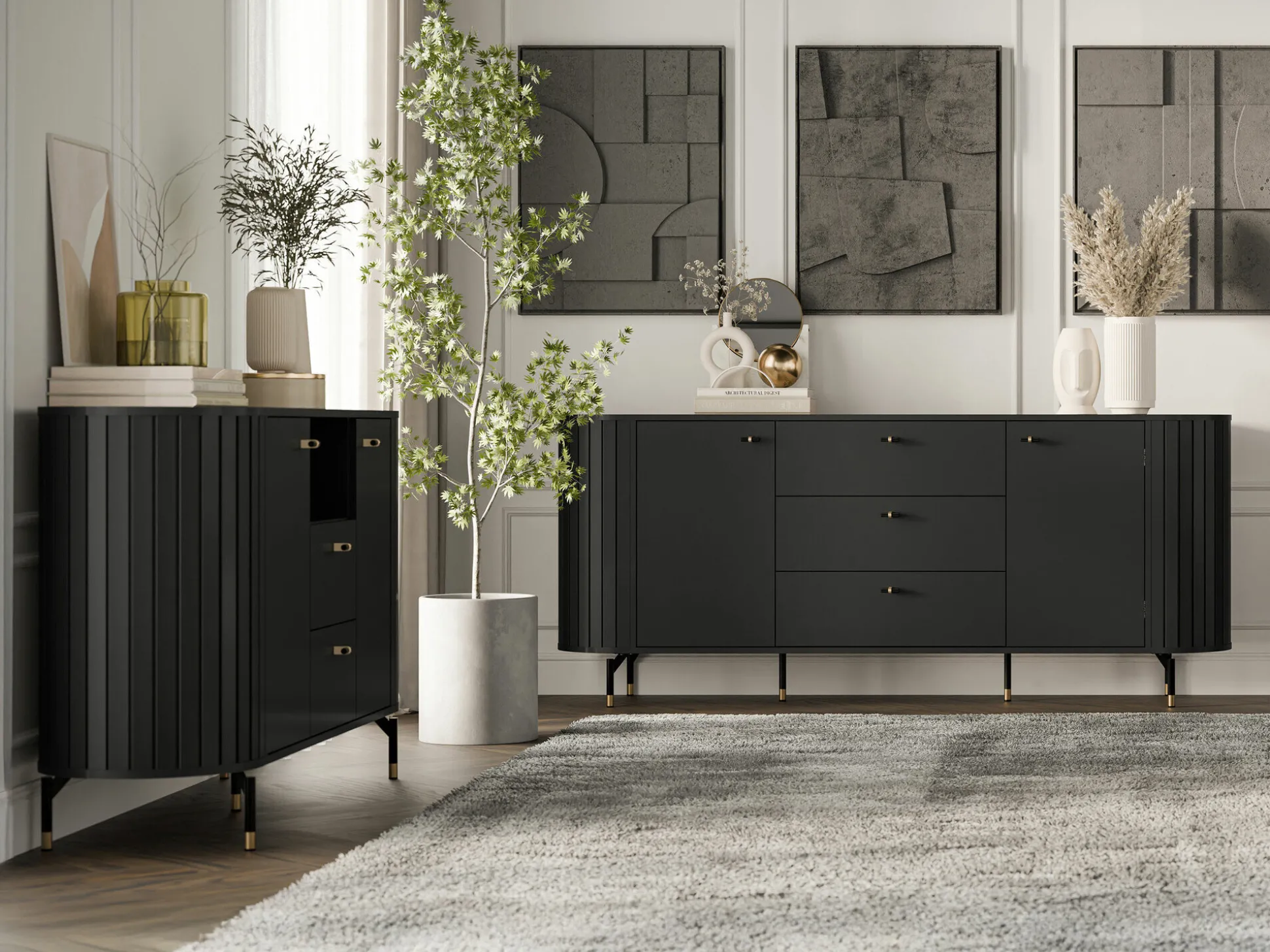 Kommode Novmono 103 (Sort)