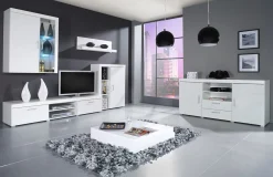 Kommode Odebeli 105 (Hvid + Glansfuld hvid)