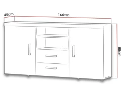 Kommode Odebeli 105 (Hvid + Glansfuld hvid)