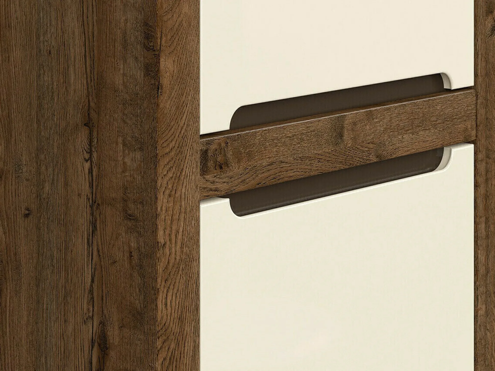 Kommode Ophevaru 101 (Glossy cream + April egetræ)