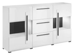 Kommode Ophsalu 106 (Hvid + Glansfuld hvid)