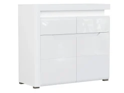 Kommode Revelmi 102 (Glansfuld hvid + Hvid)