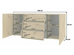 Kommode Revmiru 103 (Hvid + Wotan eg)