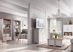 Kommode Romelbo 144 (Hvid + Egetræ)