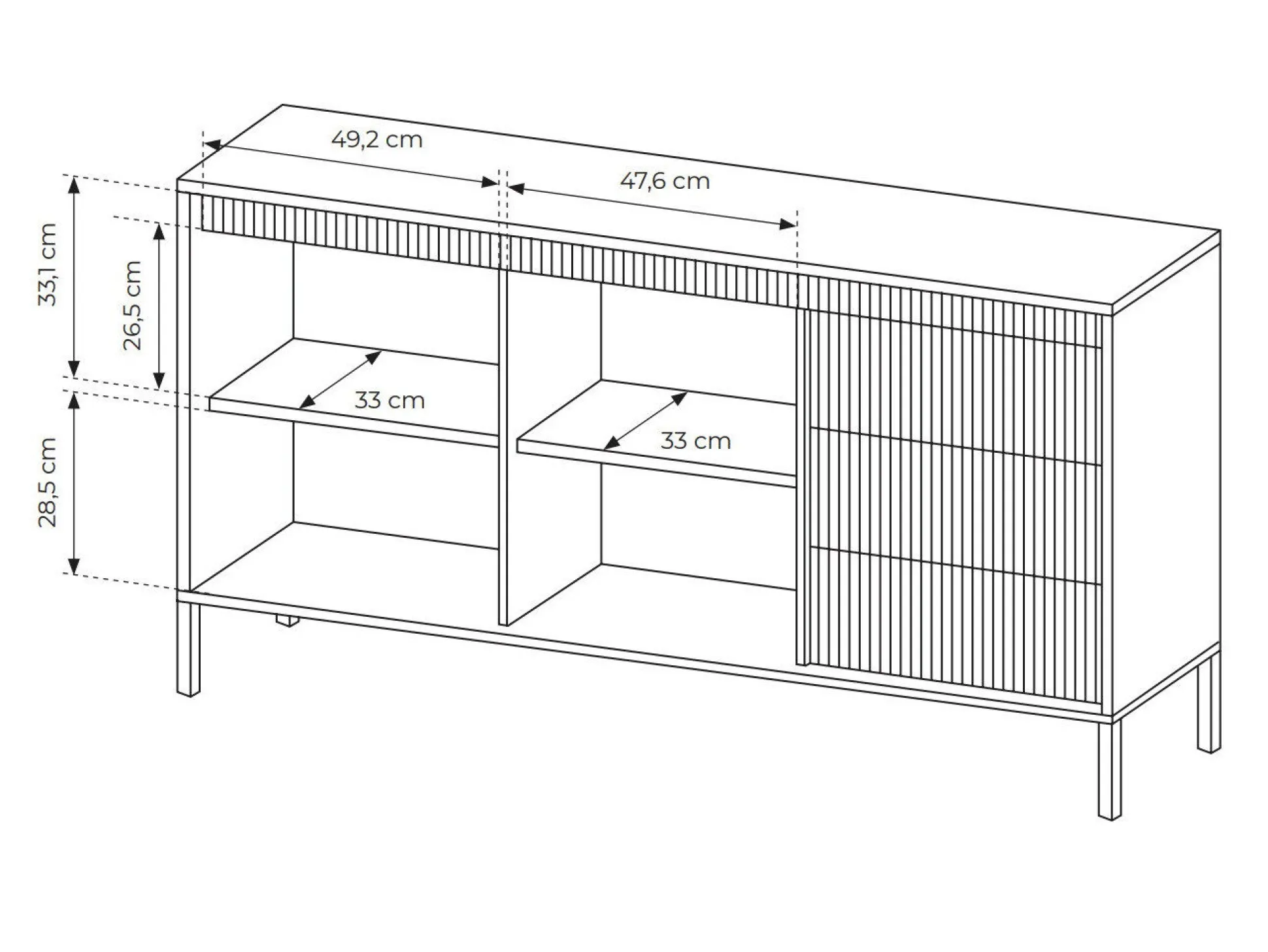 Kommode Romfele 101 (Beige)