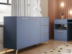 Kommode Rosa (Blå + Gylden)