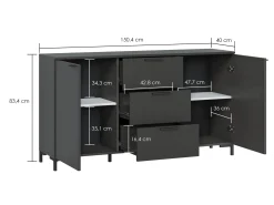 Kommode Salnola 101 (Grå)