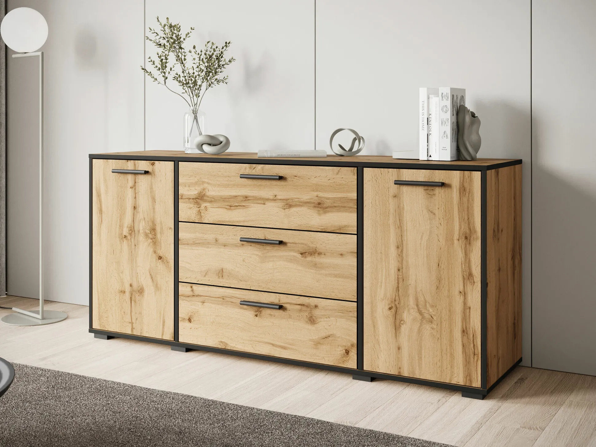 Kommode Sarasota 174 (Sort + Wotan eg)