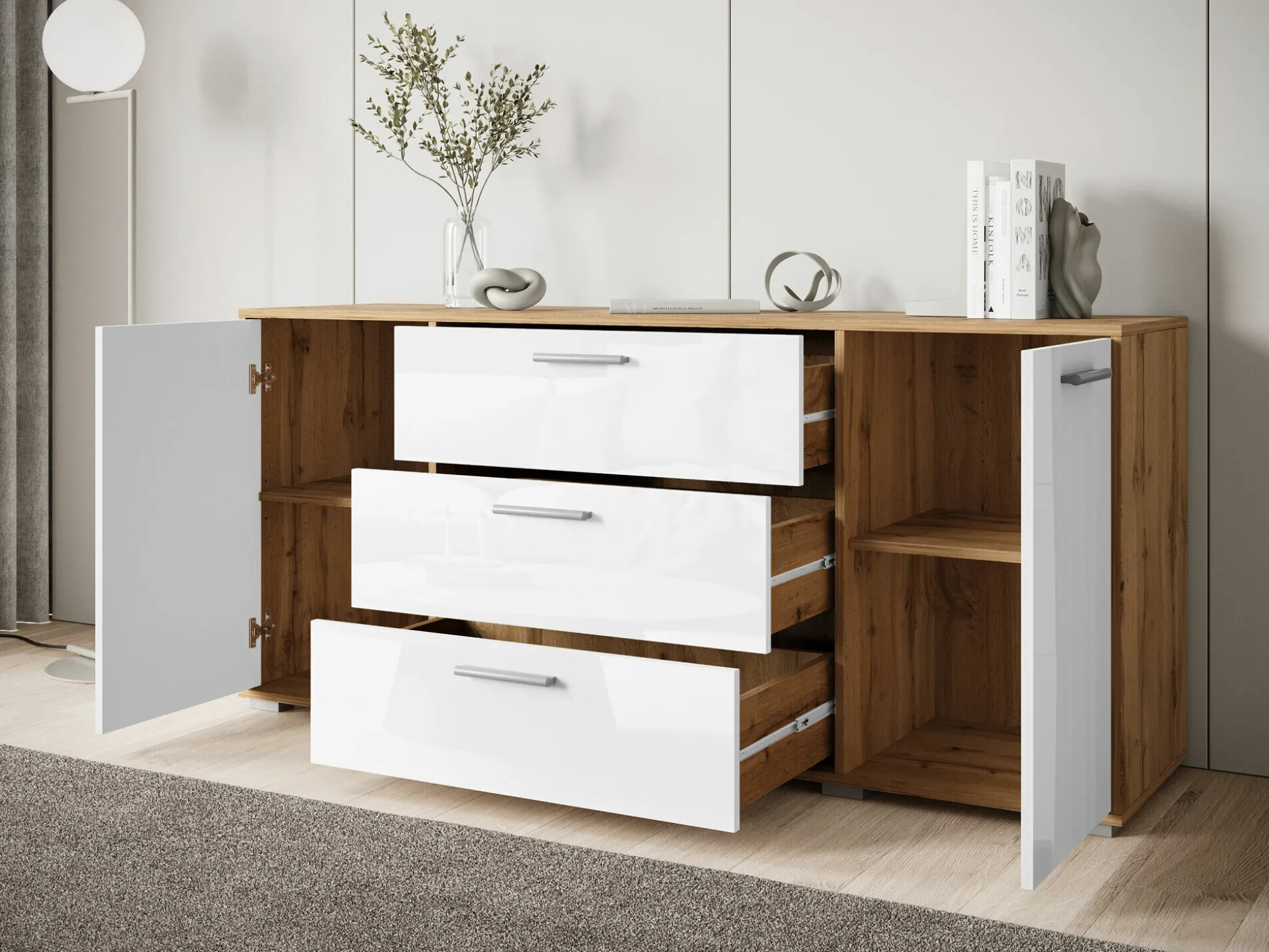 Kommode Sarasota 174 (Sort + Wotan eg)