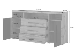 Kommode Sorciro 100 (Nød + Mørk eg)